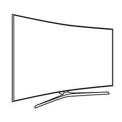 vector isolated, sketch TV, icon
