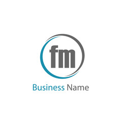 Initial Letter FM Logo Template Design