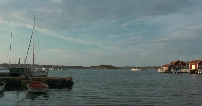 Timelapse of a beautiful harbour on a small island in the swedish archipelago.