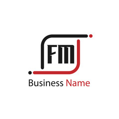 Initial Letter FM Logo Template Design