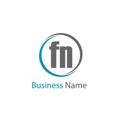 Initial Letter FN Logo Template Design