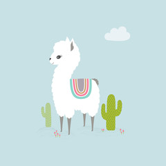 cute cartoon llama © StockVector