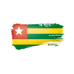 togo flag, vector illustration on a white background