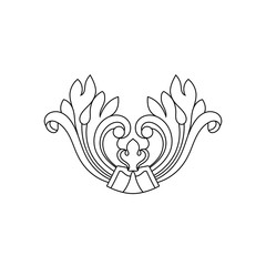 Vintage baroque ornament, corner. Retro pattern antique style acanthus. Decorative design element filigree calligraphy vector. - stock vector