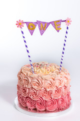 birthday cake isolated in white background