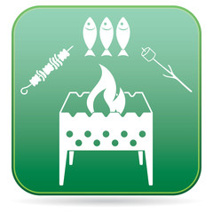 Brazier zephyr, kebab and fish icon