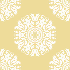Classic seamless white attern. Traditional orient ornament. Classic vintage background