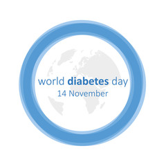 world diabetes day 14 november blue circle and earth
