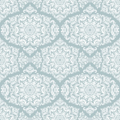 Orient classic pattern. Seamless abstract background with repeating elements. Orient light blue and white background