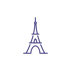 Eiffel Tower line icon. Sightseeing, tall, construction. Landmark concept. Vector illustration can be used for topics like architecture, travel destination, Paris
