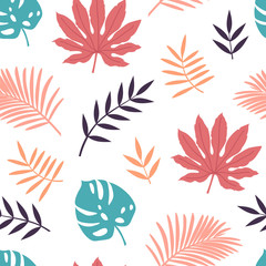 Fototapeta na wymiar simple floral seamless ornament. tropical background. vector illustration