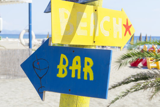 spiaggia in Italia attrezzata per il divertimento