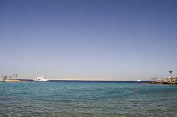 yachts in the distance to the sea