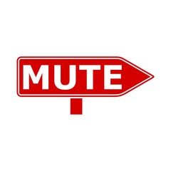 Mute road red tag sign