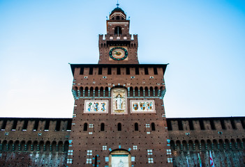 Fototapeta na wymiar clock tower italy