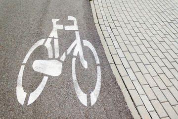 bicycle sign on the road