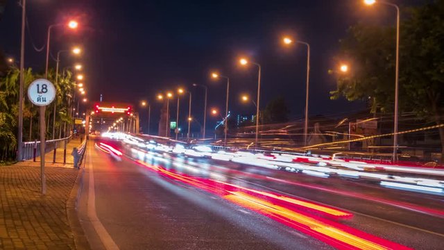 4k time lapse,Car lights In traffic at night
