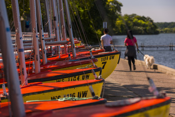 Sailboats on the University of Wisconsin campus