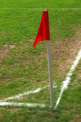 corner flag on a soccer field