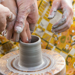 The hands of pottery masters