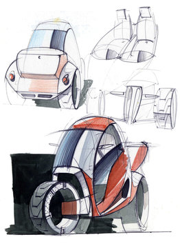 Sketch design is an exclusive compact electric car project for the city.