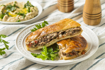 Homemade Lamb and Tomato Arayes Pita