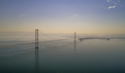 Aerial view of bridge