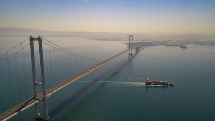 Aerial view of bridge
