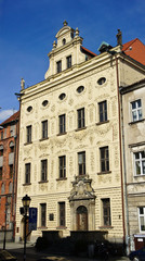 Torun, Poland - 04/19/2014 - beautiful house in old town, sunny day