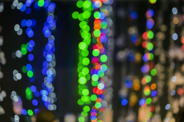 Christmas abstract background, bright garland with bokeh