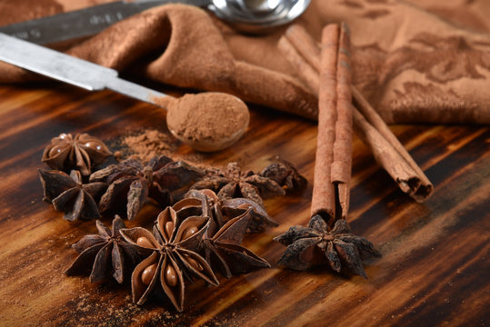 Star Anise and Cinnamon Spices