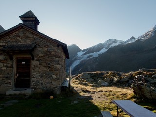 small church by weisskugelhutte in otztal alps