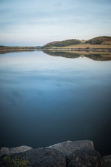 Talsperre Pirk (Sachsen) im Sonnenuntergang