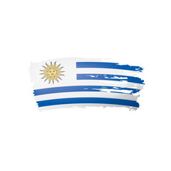 Obraz premium Uruguay flag, vector illustration on a white background