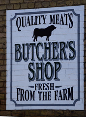 Old butcher shop sign
