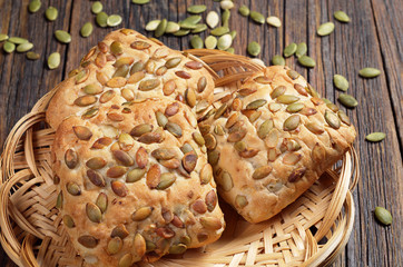 Buns with pumpkin seeds