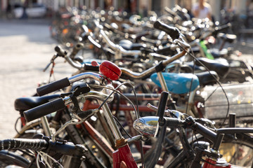 bicycle parking in muenster city westfalen