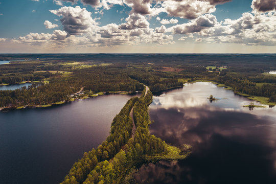 View of the many lakes and islands at Punkaharju Finland