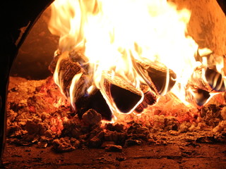 Burning fire in the stove