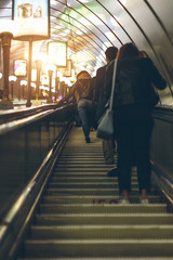 people in the subway in St. Petersburg