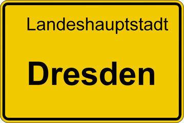 Fototapeta premium Ortsschild Dresden