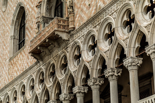 Fasade of a historical building in Venice Italy.