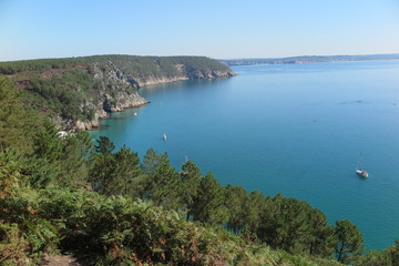 Naklejka premium Pointe de Saint-Hernot, Cap de la Chèvre, Bretagne