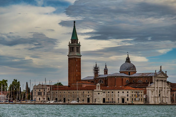 Fototapeta na wymiar A church on an island in Venice in Italy.