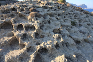 landscape of bare hill on a mountain