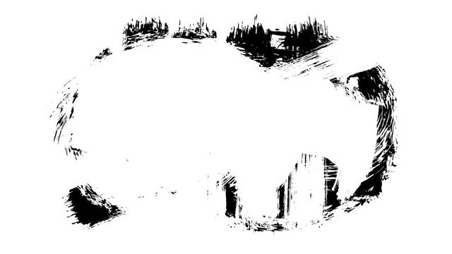 Grunge brush stroke. Abstract hand - painted element. Underline and border design. Seamless looping background. 4K