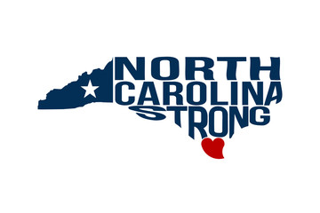 North Carolina Strong Map Logo Vector Illustration