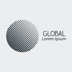 Logotipo global espacio negativo en fondo gris