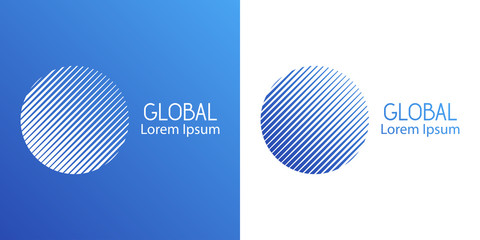 Logotipo global espacio negativo en azul y blanco © teracreonte