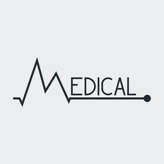 Logotipo MEDICAL en ritmo cardiaco en fondo gris
